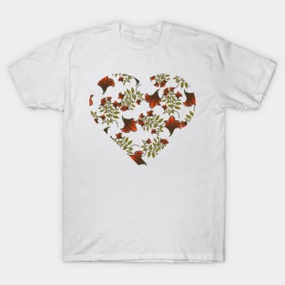 Spring Vibrant Flowers Decorative Botanical Vintage Pattern T-Shirt